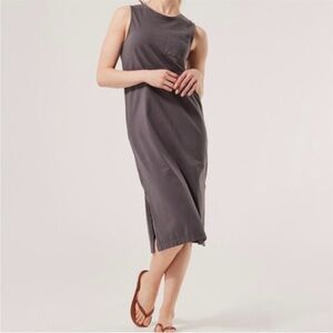 Pact Sleeveless Midi Dress in Charcoal Gray